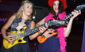 Girls with inflatable Guitars