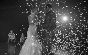Bride & Groom First dance with confetti shower